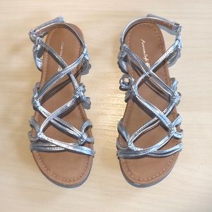 Girls Size 3 Silver Sandals